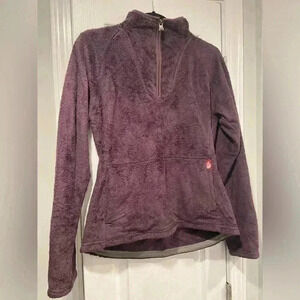 The North Face Mossbud Arcadia 1/4 Zip Fleece Purple Kangaroo Pocket Size Medium